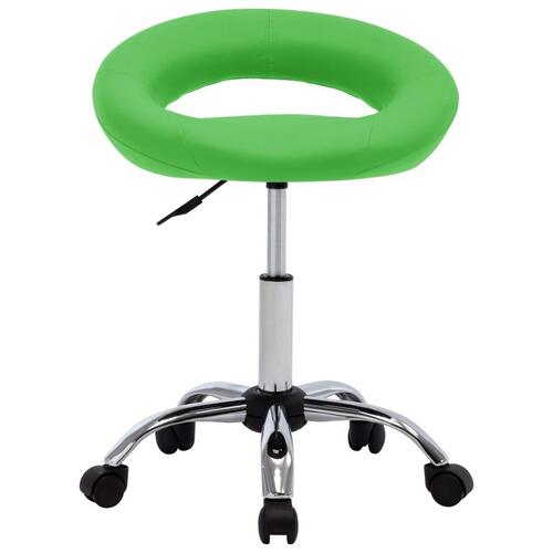 Arbejdsstol med hjul kunstlæder grøn
