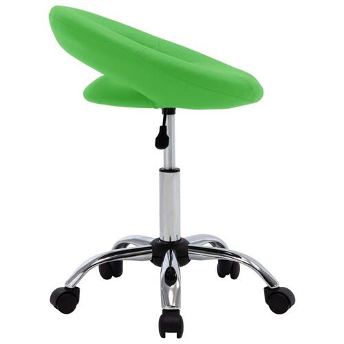 Arbejdsstol med hjul kunstlæder grøn