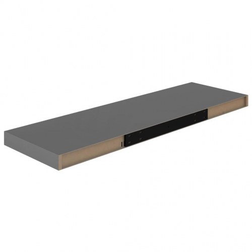 Væghylder 2 stk. - 80×23,5×3,8 cm i MDF, grå højglans