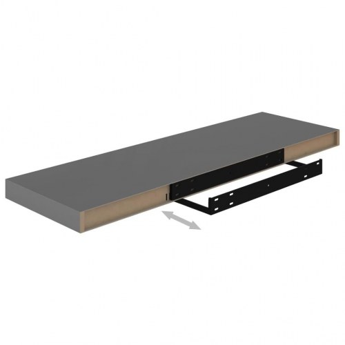 Væghylder 2 stk. - 80×23,5×3,8 cm i MDF, grå højglans