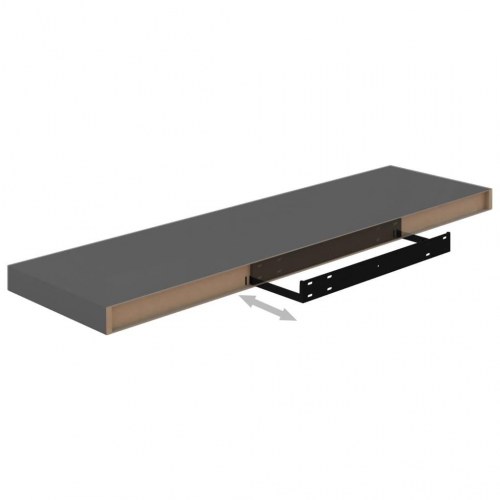 Væghylder 2 stk. - 90 × 23,5 × 3,8 cm - MDF grå højglans