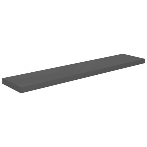 Væghylder 2 stk. 120 × 23,5 × 3,8 cm - MDF, grå højglans
