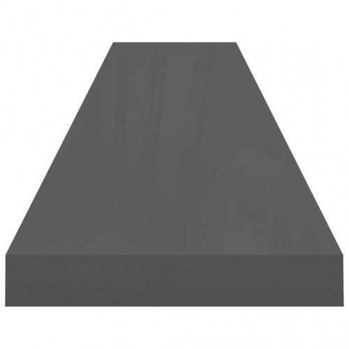 Væghylder 2 stk. 120 × 23,5 × 3,8 cm - MDF, grå højglans