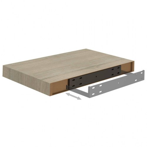 Væghylder 2 stk. - 40×23×3,8 cm i MDF, egetræsfarve