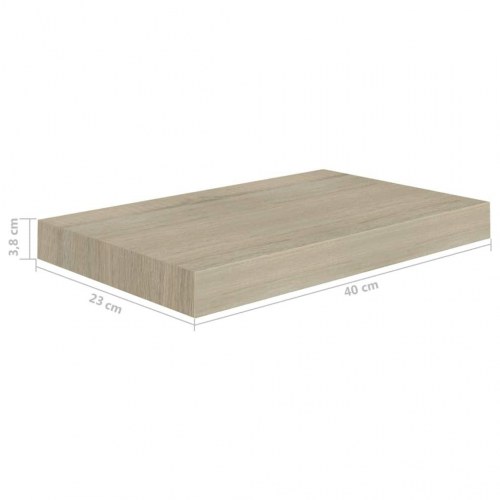Væghylder 2 stk. - 40×23×3,8 cm i MDF, egetræsfarve