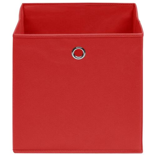 Opbevaringskasser 4 stk. ikke-vævet stof 28x28x28 cm rød