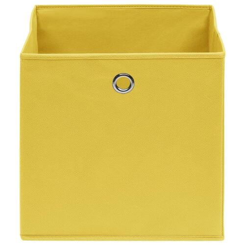 Opbevaringskasser 10 stk. 28x28x28 cm uvævet stof gul