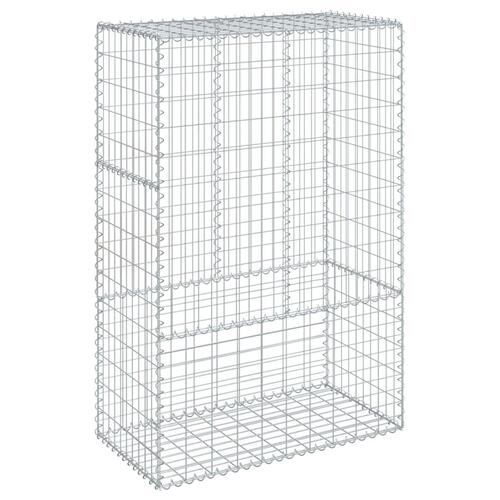 Gabionkurv med cover 100x50x150 cm galvaniseret jern