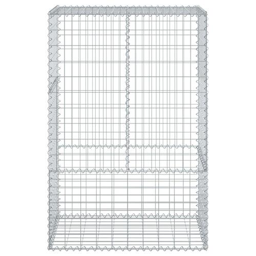 Gabionkurv med cover 100x50x150 cm galvaniseret jern