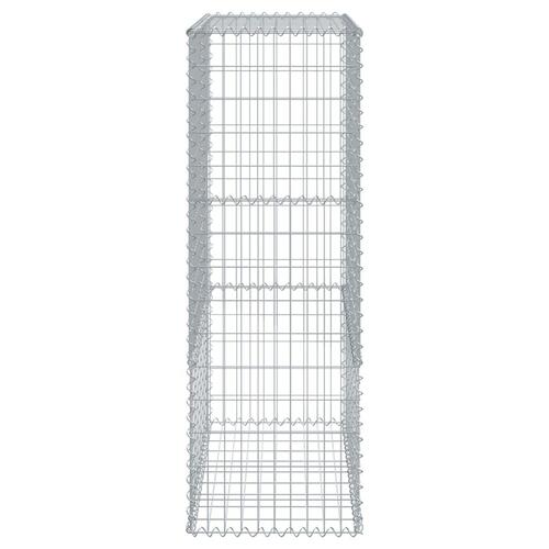 Gabionkurv med cover 100x50x150 cm galvaniseret jern