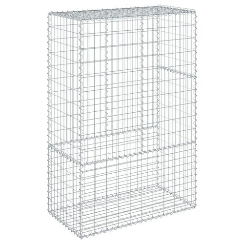 Gabionkurv med cover 100x50x150 cm galvaniseret jern