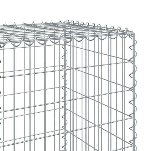 Gabionkurv med cover 100x50x150 cm galvaniseret jern