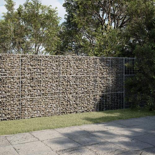 Gabionkurv med cover 300x50x150 cm galvaniseret jern