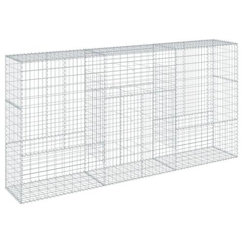 Gabionkurv med cover 300x50x150 cm galvaniseret jern