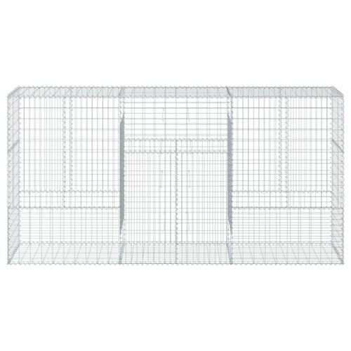 Gabionkurv med cover 300x50x150 cm galvaniseret jern