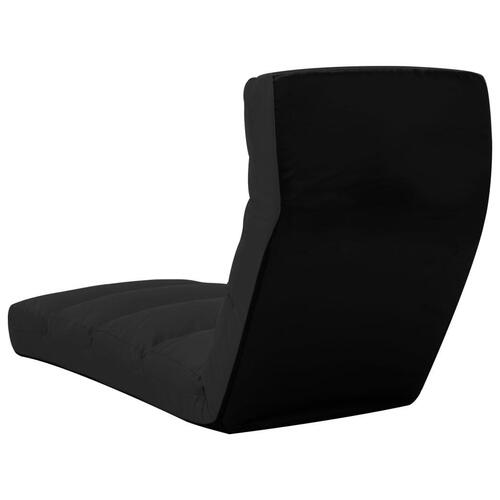 Foldbar gulvstol kunstlæder sort