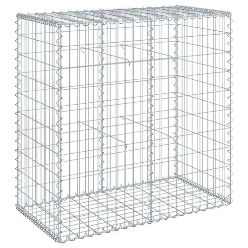 Gabionkurv med cover 100x50x100 cm galvaniseret jern