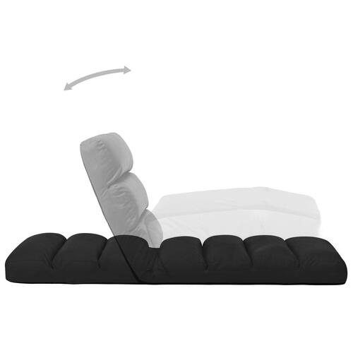 Foldbar gulvstol kunstlæder sort