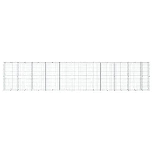 Gabionkurv med cover 1050x100x200 cm galvaniseret jern