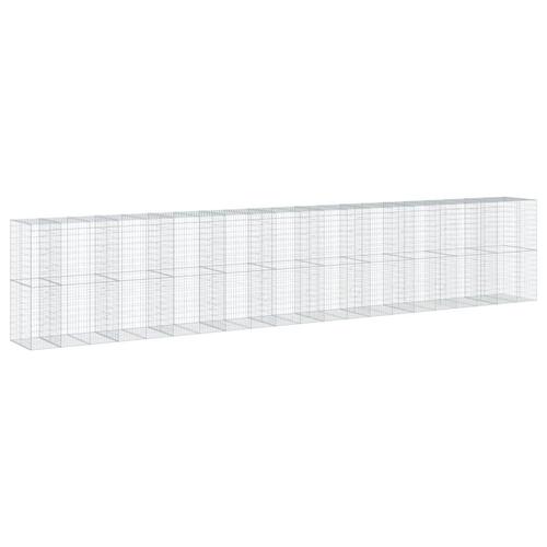 Gabionkurv med cover 1050x100x200 cm galvaniseret jern