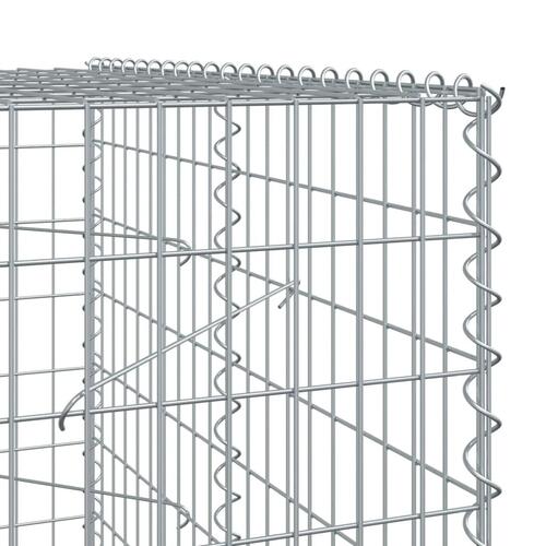 Gabionkurv med cover 1050x100x200 cm galvaniseret jern