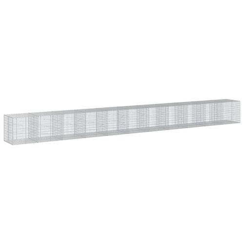 Gabionkurv med cover 1100x100x100 cm galvaniseret jern