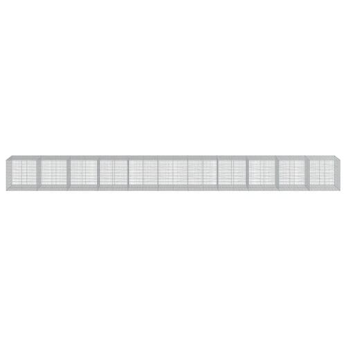 Gabionkurv med cover 1100x100x100 cm galvaniseret jern