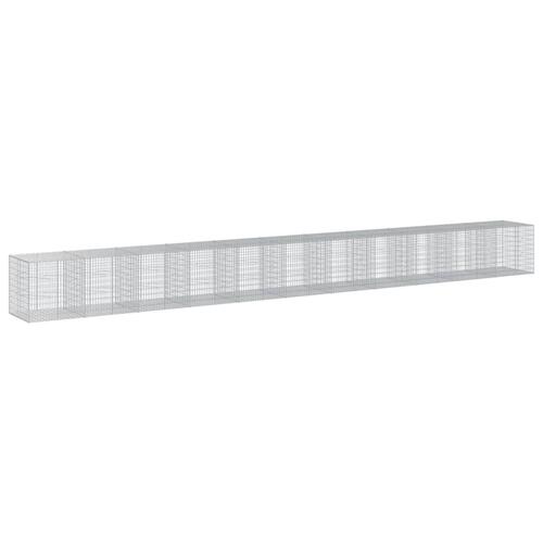 Gabionkurv med cover 1100x100x100 cm galvaniseret jern