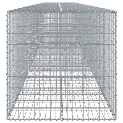 Gabionkurv med cover 1000x100x100 cm galvaniseret jern
