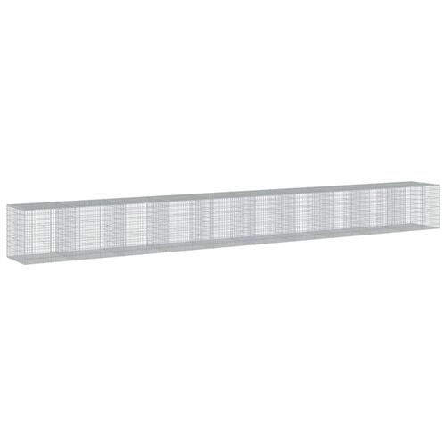 Gabionkurv med cover 1000x100x100 cm galvaniseret jern