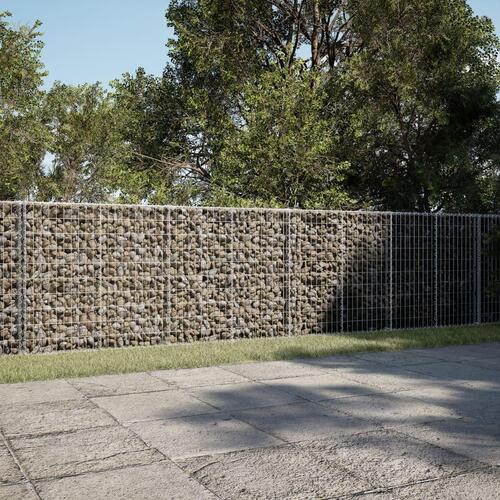 Gabionkurv med cover 600x50x100 cm galvaniseret jern