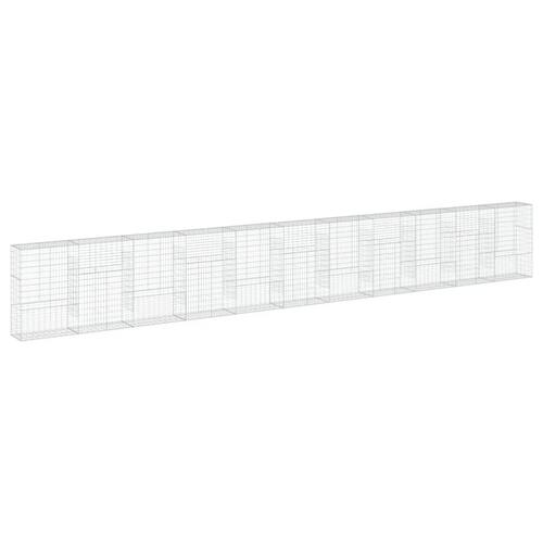 Gabionkurv med cover 1100x50x150 cm galvaniseret jern