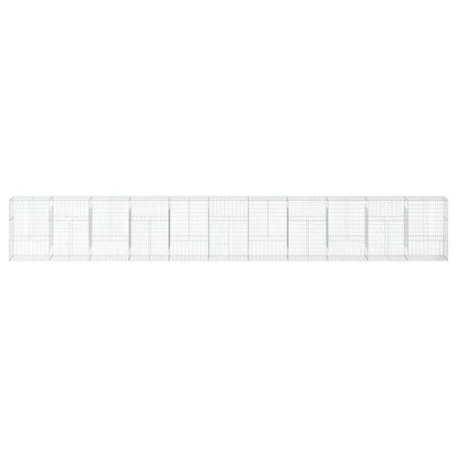 Gabionkurv med cover 1100x50x150 cm galvaniseret jern