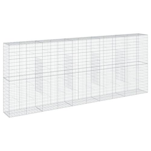Gabionkurv med cover 500x50x200 cm galvaniseret jern