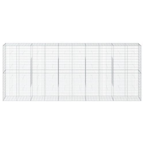 Gabionkurv med cover 500x50x200 cm galvaniseret jern