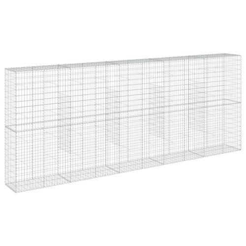 Gabionkurv med cover 500x50x200 cm galvaniseret jern