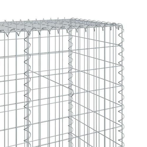 Gabionkurv med cover 500x50x200 cm galvaniseret jern