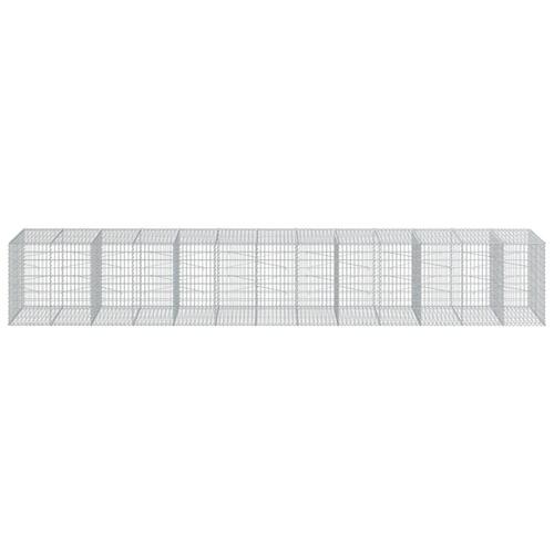 Gabionkurv med cover 650x100x100 cm galvaniseret jern