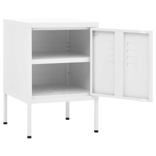 Natborde 2 stk. 35x35x51 cm stål hvid