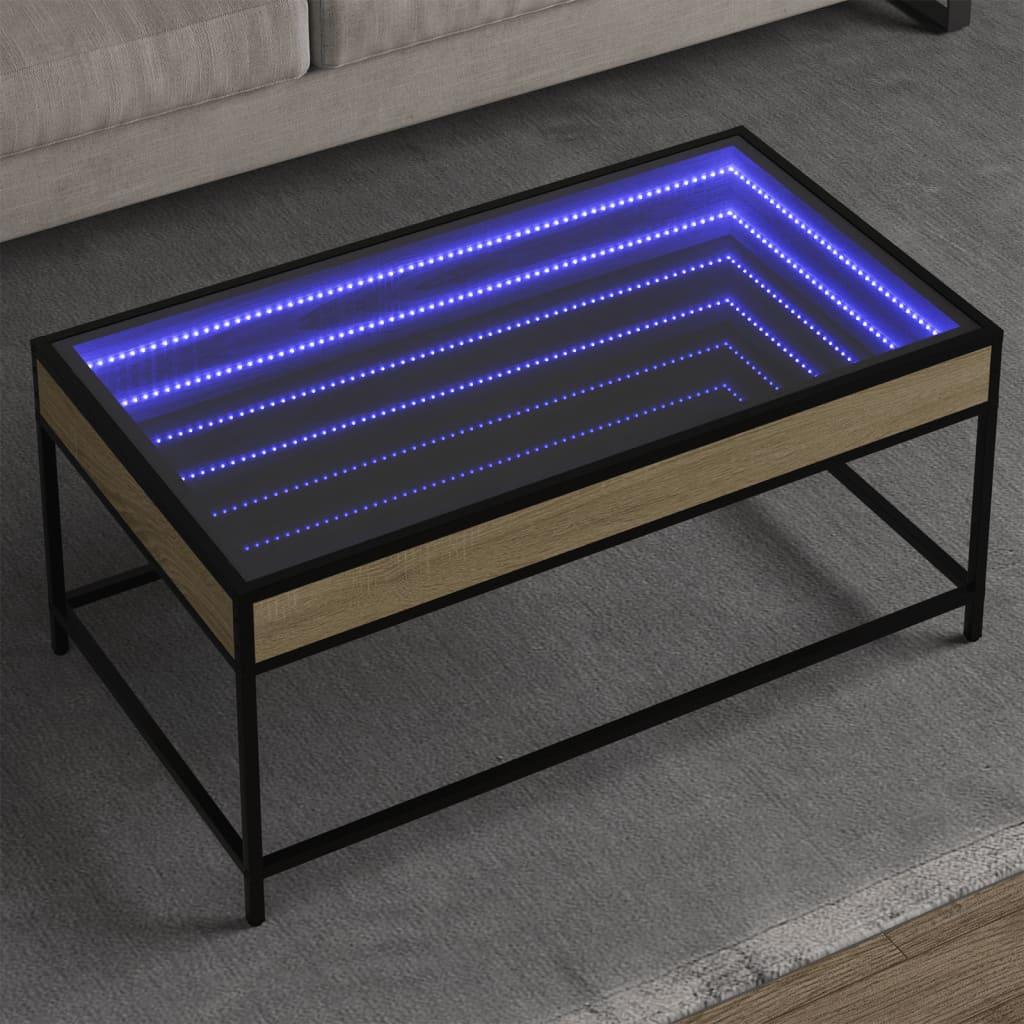 Sofabord Med Infinity Led-Lys - Sonoma-eg / 90 x 50 x 41 cm