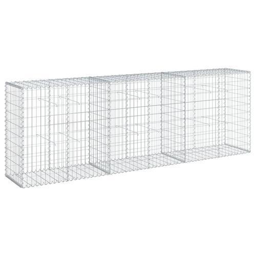 Gabionkurv med cover 300x50x100 cm galvaniseret jern
