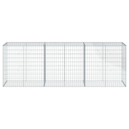 Gabionkurv med cover 300x50x100 cm galvaniseret jern