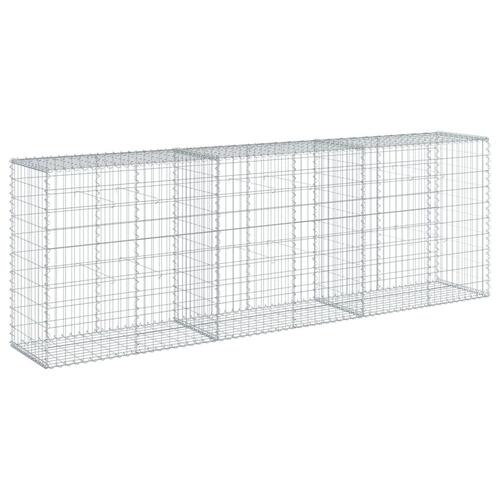 Gabionkurv med cover 300x50x100 cm galvaniseret jern