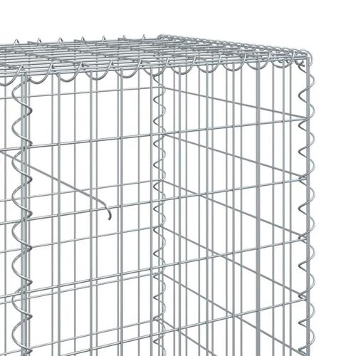 Gabionkurv med cover 300x50x100 cm galvaniseret jern