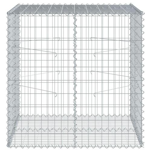 Gabionkurv med cover 100x100x100 cm galvaniseret jern