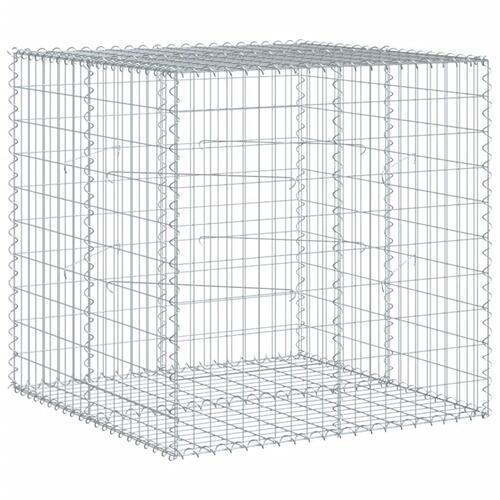 Gabionkurv med cover 100x100x100 cm galvaniseret jern