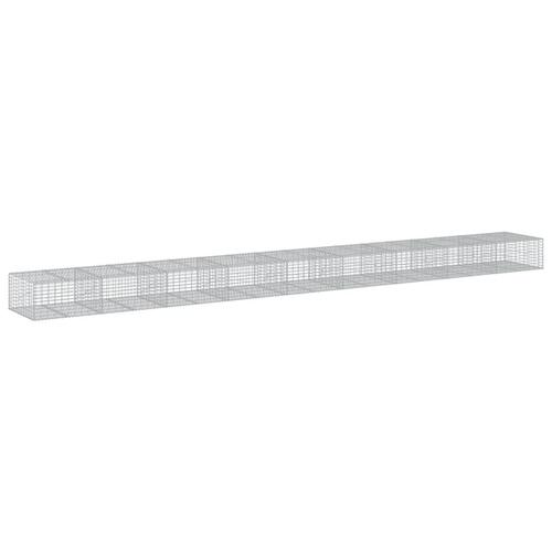 Gabionkurv med cover 900x100x50 cm galvaniseret jern