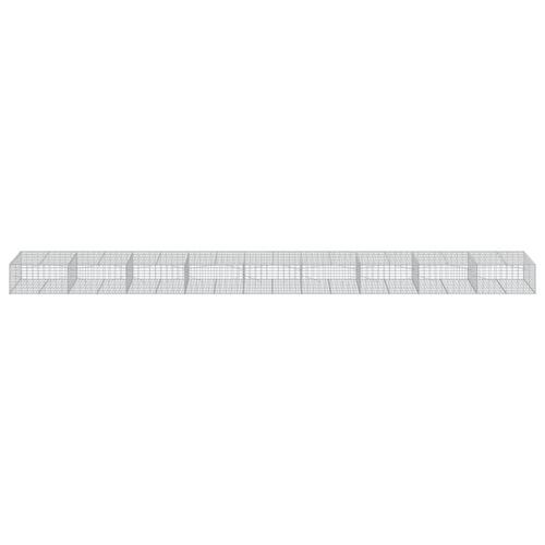 Gabionkurv med cover 900x100x50 cm galvaniseret jern