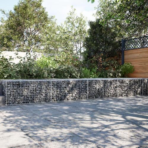 Gabionkurv med cover 700x100x50 cm galvaniseret jern