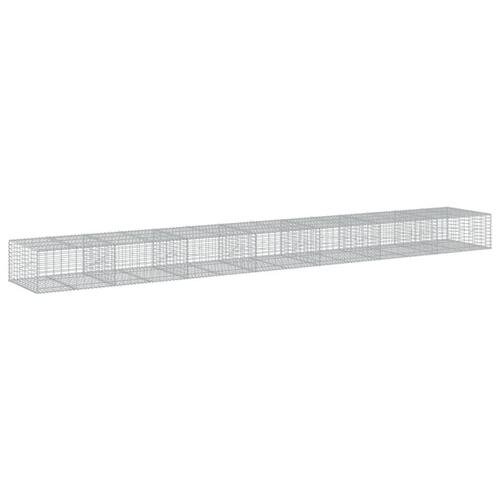 Gabionkurv med cover 700x100x50 cm galvaniseret jern